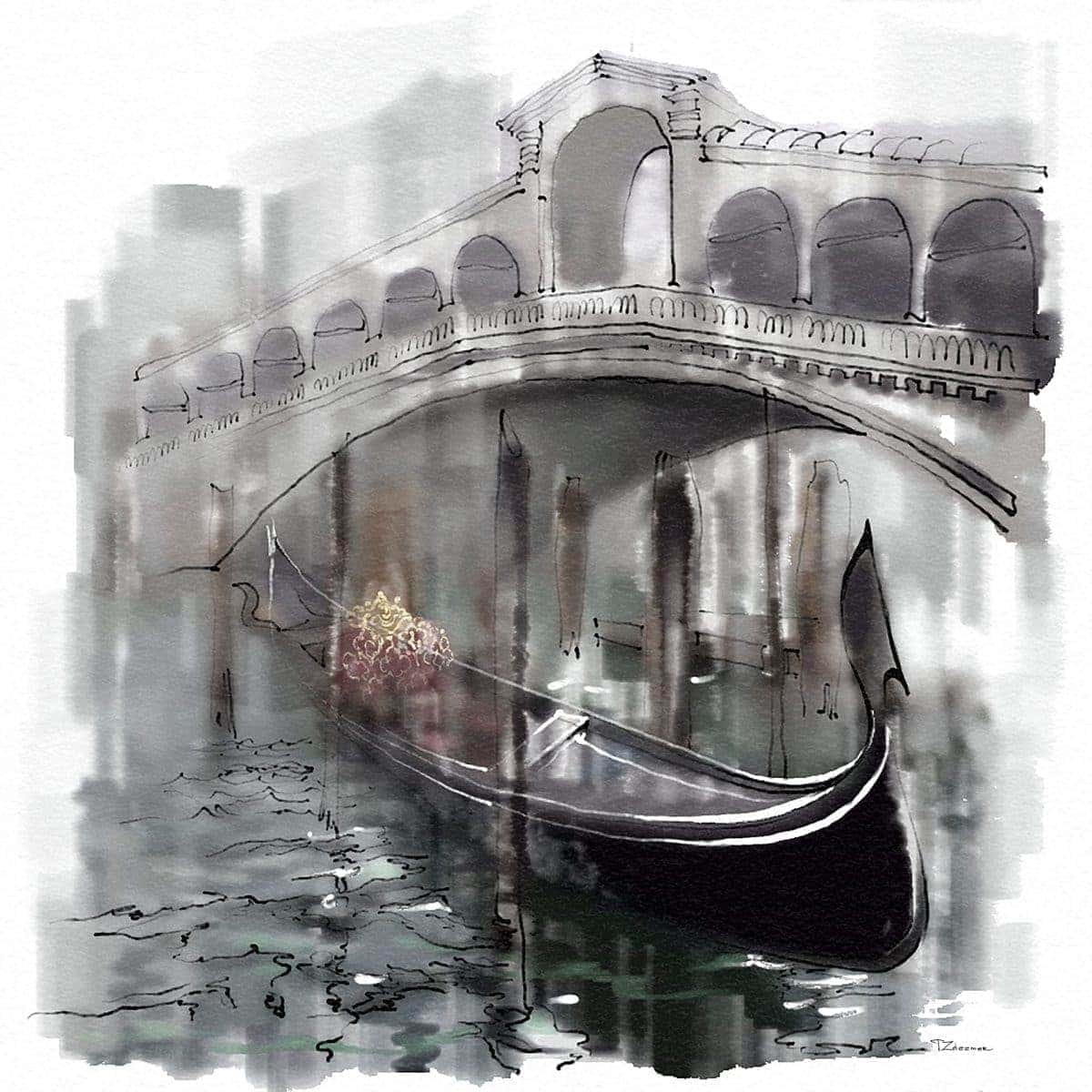 Fog in Venice Ralto Bridge - Tatiana Zhezmer