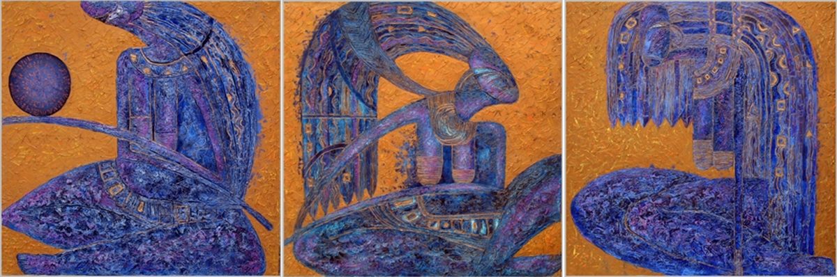 "The spirits of Maya" triptych