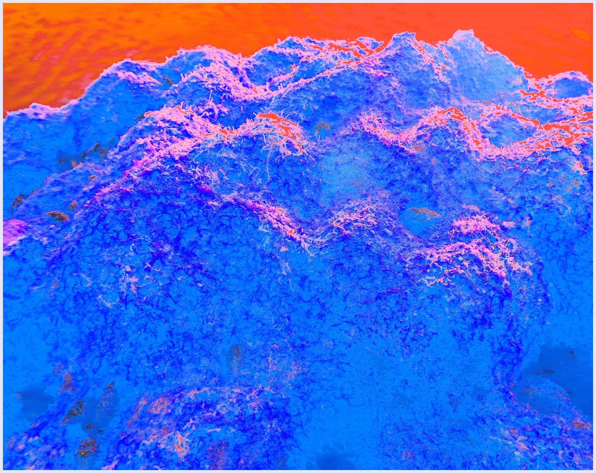 Sea landscape with imaginary snow