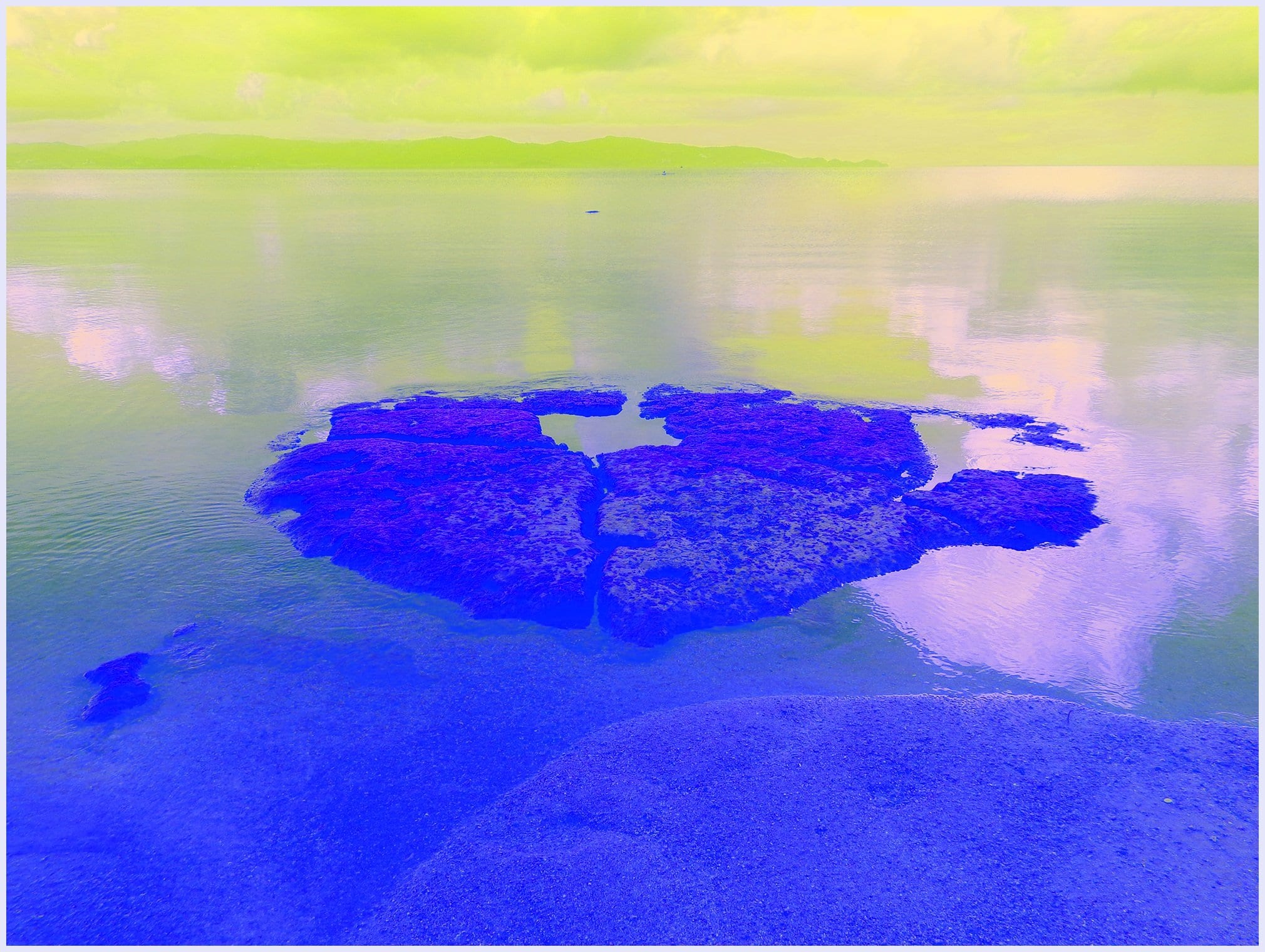 Coral island and calm sea